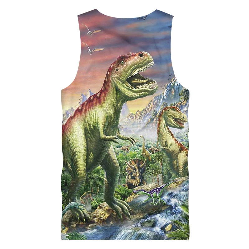 OGKB майка унисекс летний крутой принт динозавр 3D для женщин/мужчин хип хоп панк