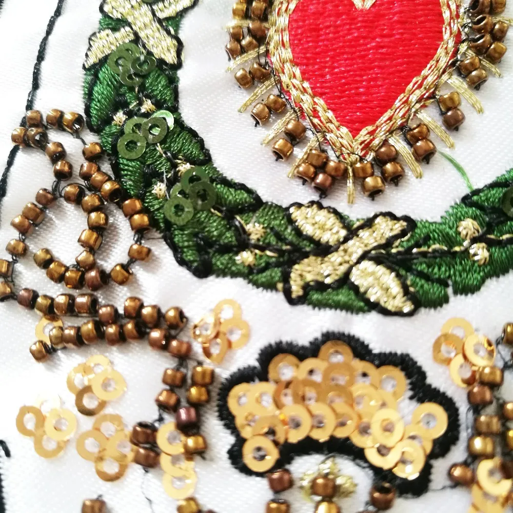 Корона из бисера покер блестки нашивка винтажная вышитая аппликация модное