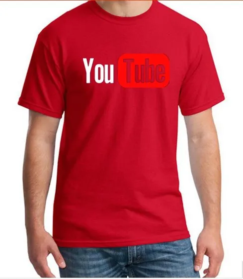 Черная хлопковая Футболка с логотипом Youtube Мужская футболка 4XL You Tube роскошная