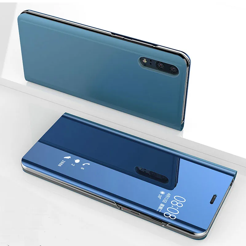 Зеркальный кожаный чехол для Huawei Y9 P Smart Z 2019 Y7 Nova 3i P30 lite P20 Mate 20 Pro 9X Honor 9 Lite 10i 8A 7A