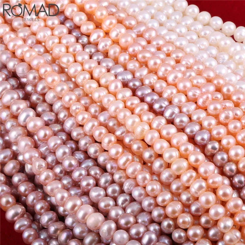 ROMAD бусины из натурального жемчуга для изготовления ювелирных украшений круглые
