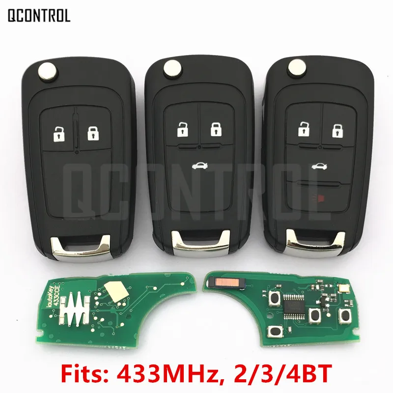 QCONTROL 2/3/4 кнопки дистанционного ключа автомобиля DIY для OPEL/VAUXHALL 433 МГц Astra J Corsa E Insignia
