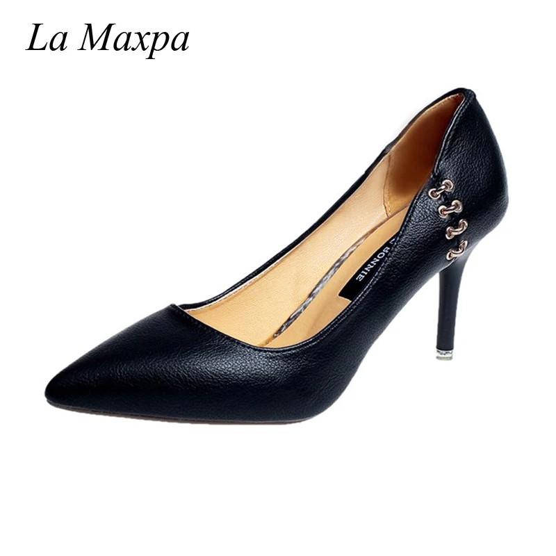 La MaxPa/соблазнительные женские туфли-лодочки с острым носком металлическим