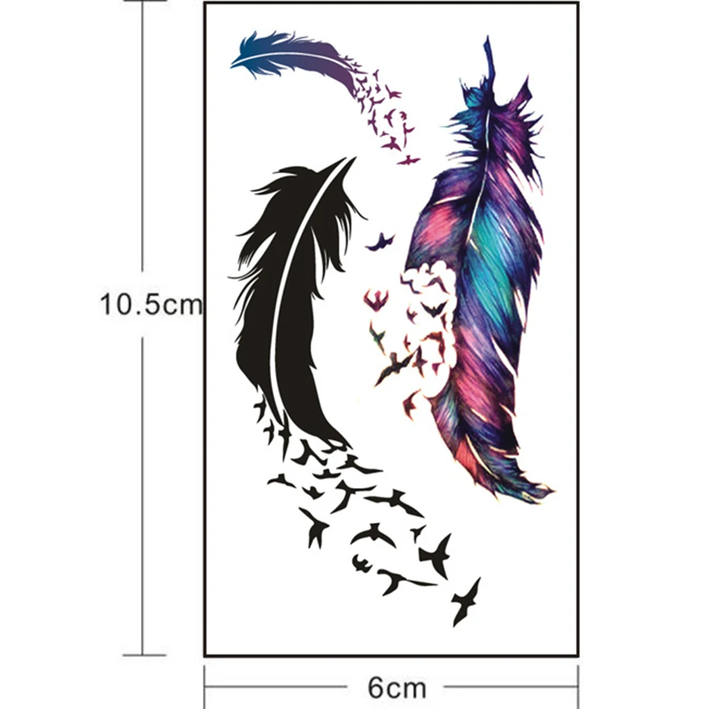 Летающая Птица перо боди арт тату сделай сам для мужчин и женщин на руку Шея