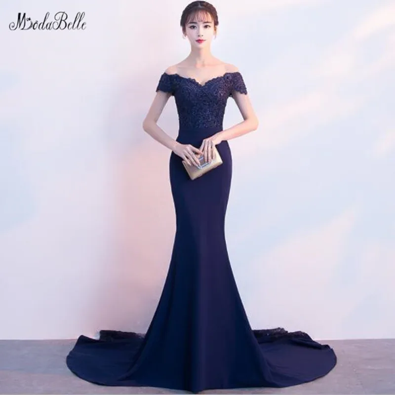 Modabelle военно морской флот голубое платье для подружки невесты Vestidos Para Damas De Honor Boda