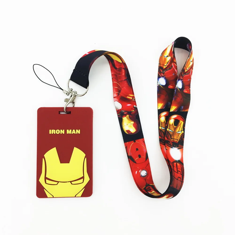 Железный человек мягкие держатели для карт Glu банковские карты шейный ремешок