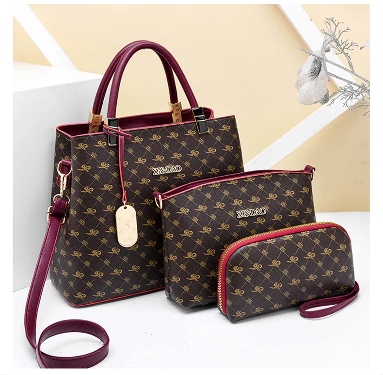 3 PCS Women Bags Set Leather Handbag New Women Tote Bag Ladies Handbags Shoulder Bag for Women Luxury Messenger Bag Bolsas
