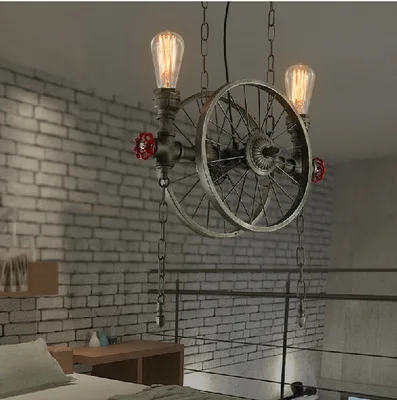 Американский Ретро подвесной светильник в стиле индастриал черные/железные