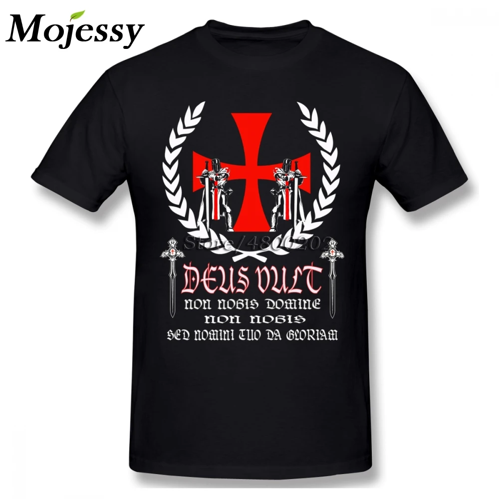 Мужская футболка Knights Templar Deus Vult большой размер 5XL 6XL|Мужские футболки| |