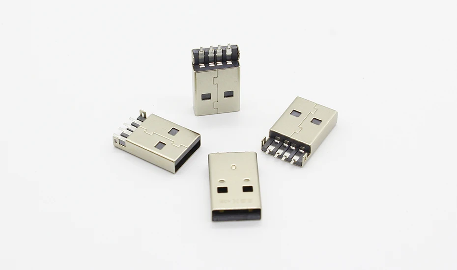 10 шт./лот USB 2,0 4Pin A Тип штекер SMT разъем Черный G49 для передачи данных зарядки