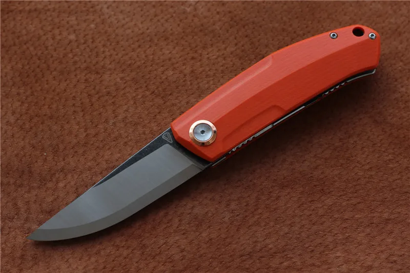 VOUKING G02 складной нож Ножи Лезвие: 12C27N(сатин) Ручка: G10 Открытый выживания Охота Кемпинг Фрукты Нож EDC инструменты - Цвет: Orange Black