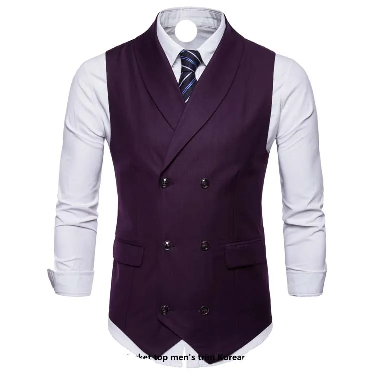 Деловой мужской деловой костюм костюмные жилеты Slim Fit Мужская жилетка для