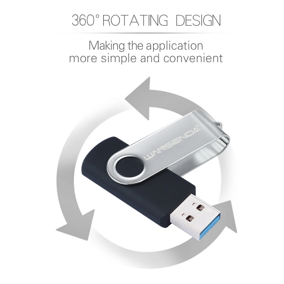 Новая usb 3 0 WANSENDA USB флешка Вращающаяся ручка накопитель 16 ГБ 32 64 Гб 128 256 Флешка