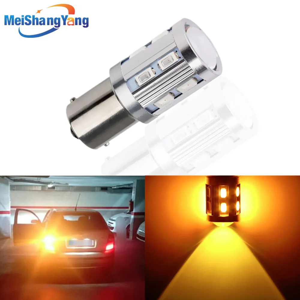 

1156 BA15S 12 SMD Samsung chips 5730 Cree led chips p21w R5W Car LED bulbs rear brake Lights parking 12V Amber Yellow