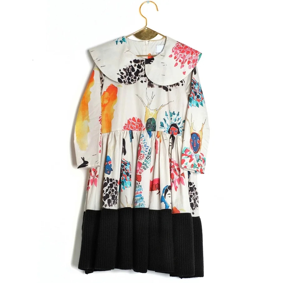 Dress C Комплект одежды для детей; коллекция года; сезон осень-зима; рубашка с длинными рукавами для маленьких мальчиков и девочек; платье с юбкой; детская одежда; Vestidos - Цвет: Dress C