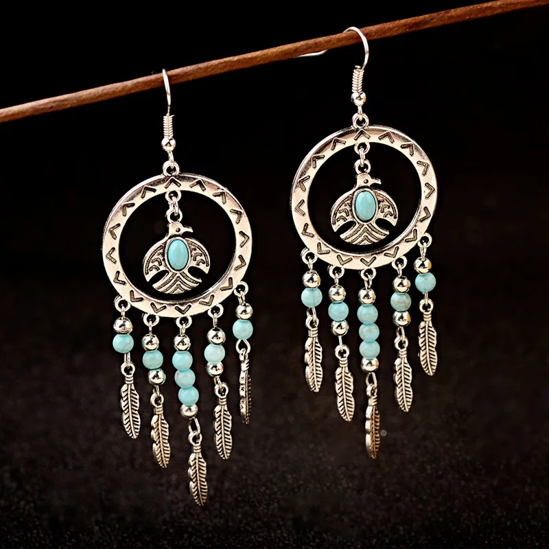 Женские этнические богемные серьги Jhumka 2019 длинные летние в стиле бохо с