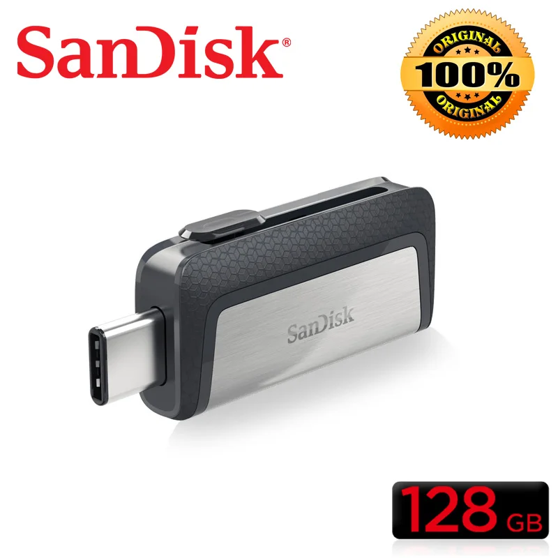 USB флеш накопитель SanDisk SDDDC2 Type C 128 ГБ 256 150 Мб/с 32 Гб 64 Флешка OTG 3 0/3 1 memoria stick флешки