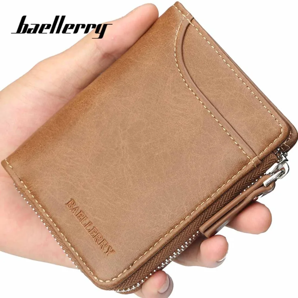 Мужские кошельки baellerry искусственная кожа короткий дизайн коричневый держатель