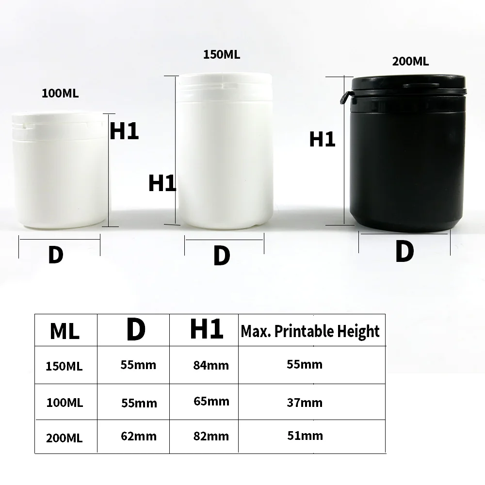 30X100 мл 150 мл 200 мл HDPE однотонная белая фармацевтическая таблетка бутылки для лекарств контейнер для капсул упаковка с трамбовочным уплотнением