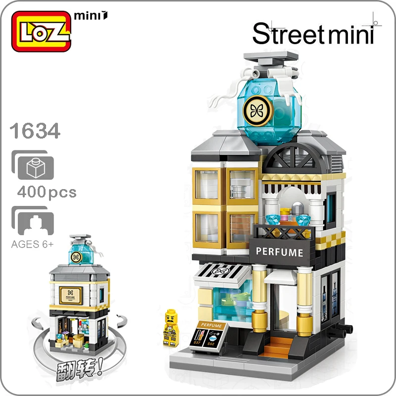 LOZ City Street 1634 Profumeria магазин духов 3D модель 400 шт. DIY Мини блоки кирпичи сборка нано