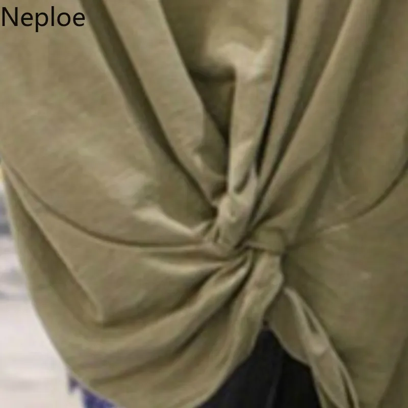 Однотонные футболки с коротким рукавом и о-образной горловиной повседневные