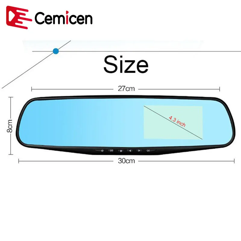 Видеорегистратор Cemicen Full HD 1080 P 4 3 дюйма цифровой видеорегистратор с двойным