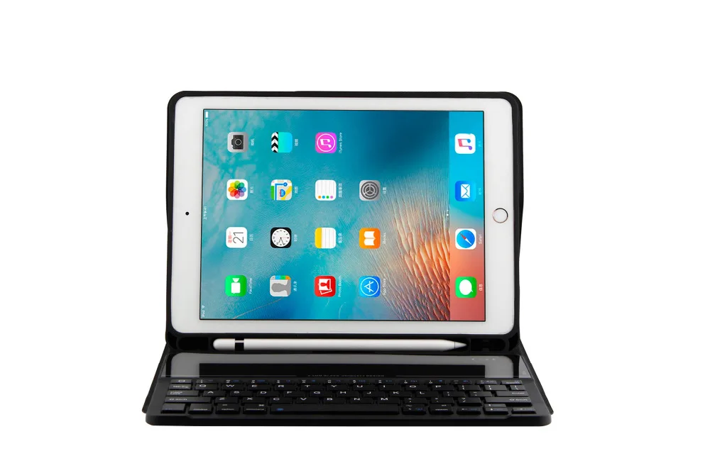 Тонкий чехол с беспроводной Bluetooth клавиатурой кожаный чехол-подставка функцией