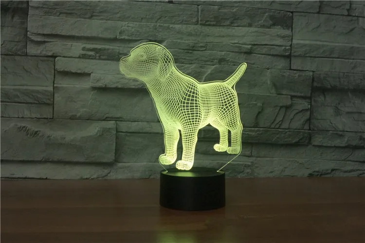 3D лампа ночник семь цветов Животные Многоцветный RGB лампа Рождественский Декор Детские Подарочные игрушки сенсорный пульт дистанционного управления настольная лампа - Испускаемый цвет: dog