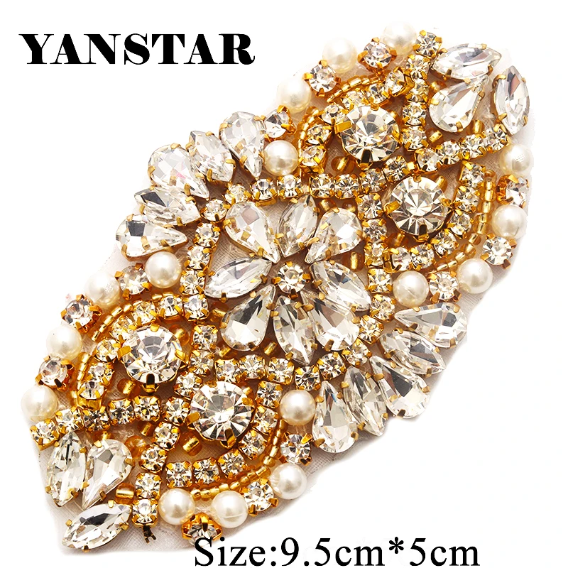 YANSTAR(10pcs) Wholesale Bridal Sash Rhinestone Applique Accessory For Wedding Dress Belt DIY Gown YS865 | Дом и сад