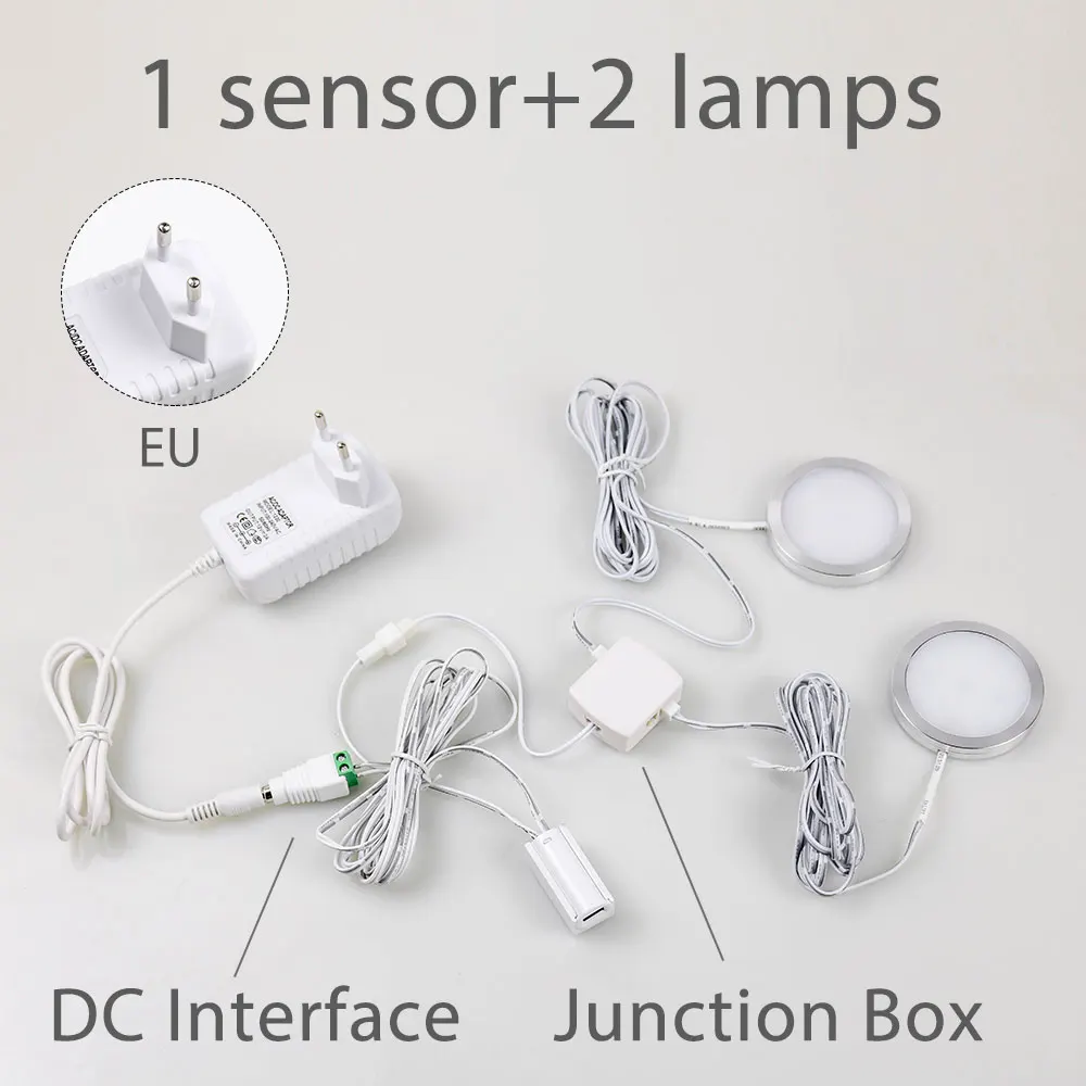 1sensor and 2lamp-EU 2,5 Вт 12 В DC ПВХ умный датчик светодиодный датчик движения автоматическое ВКЛ/ВЫКЛ освещение двери под шкаф освещение шкаф гардероб лампа - Цвет: 1sensor and 2lamp-EU