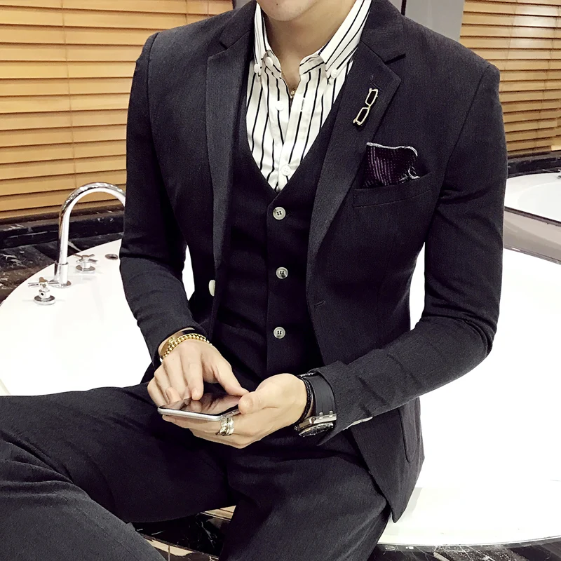 new Suits 17 Korean version of small suit young suit young  three  men  dress SJT34-P300