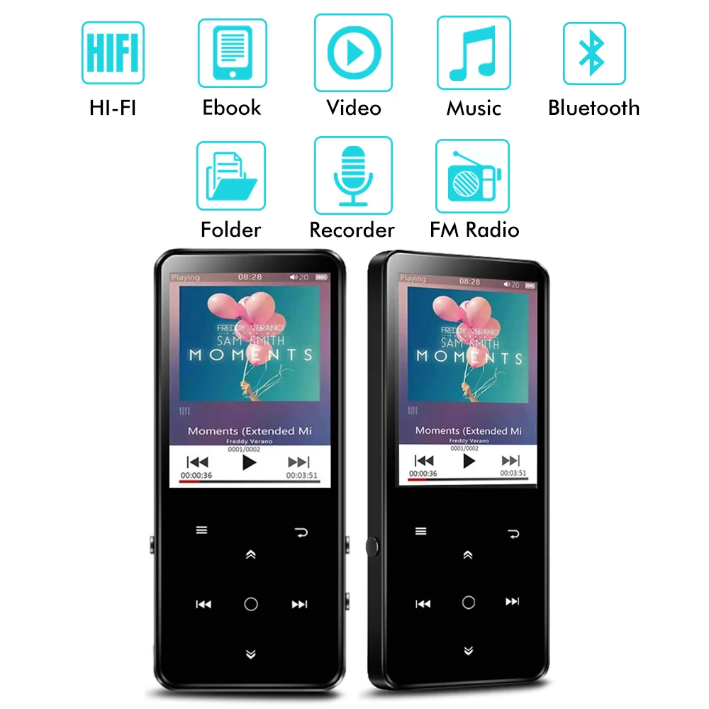 CHENFEC Bluetooth 4 0 MP4 плеер с 2 дюймовым TFT цветным экраном 16 Гб Lossles Sound Music медиаплеер FM