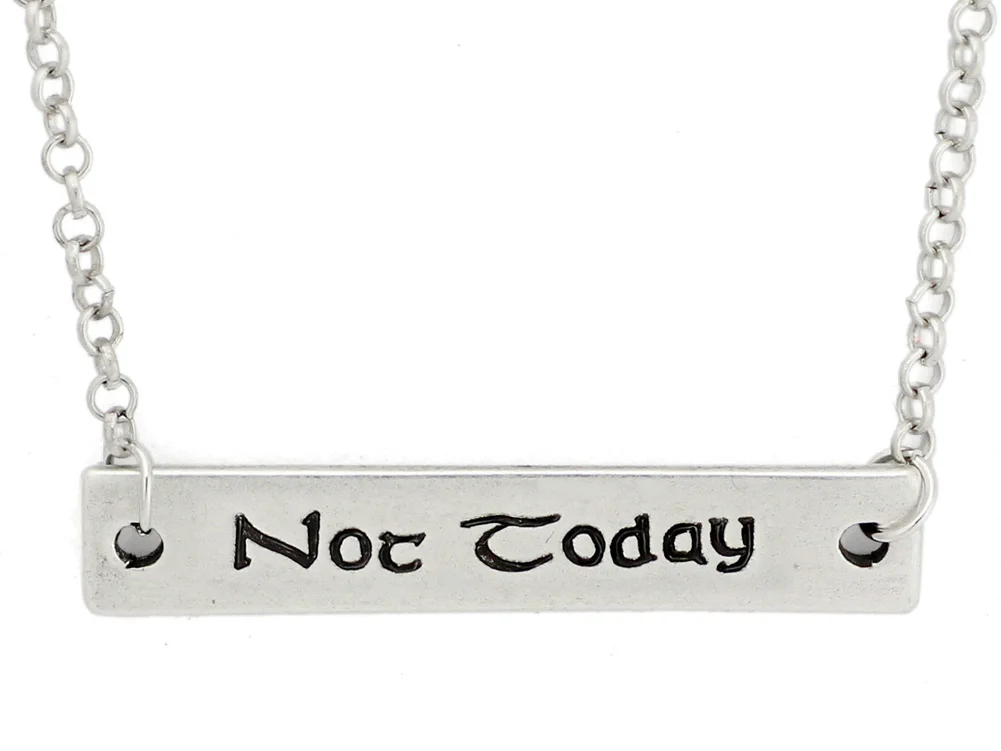 Подметанный вручную оловянный прямоугольник &quotNot Today&quot шейный платок Игра