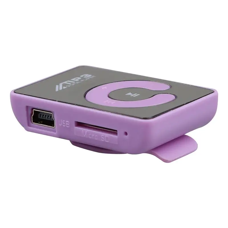 Мини зеркальный зажим USB цифровой Mp3 музыкальный плеер Поддержка 8 Гб SD TF карта