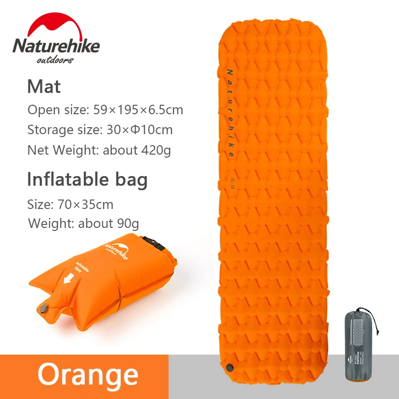 Mat air bag-orange Naturehike открытый надувной матрас Кемпинг спальный коврик для пешего туризма одиночный влагостойкий коврик с воздушным мешком - Цвет: Mat air bag-orange