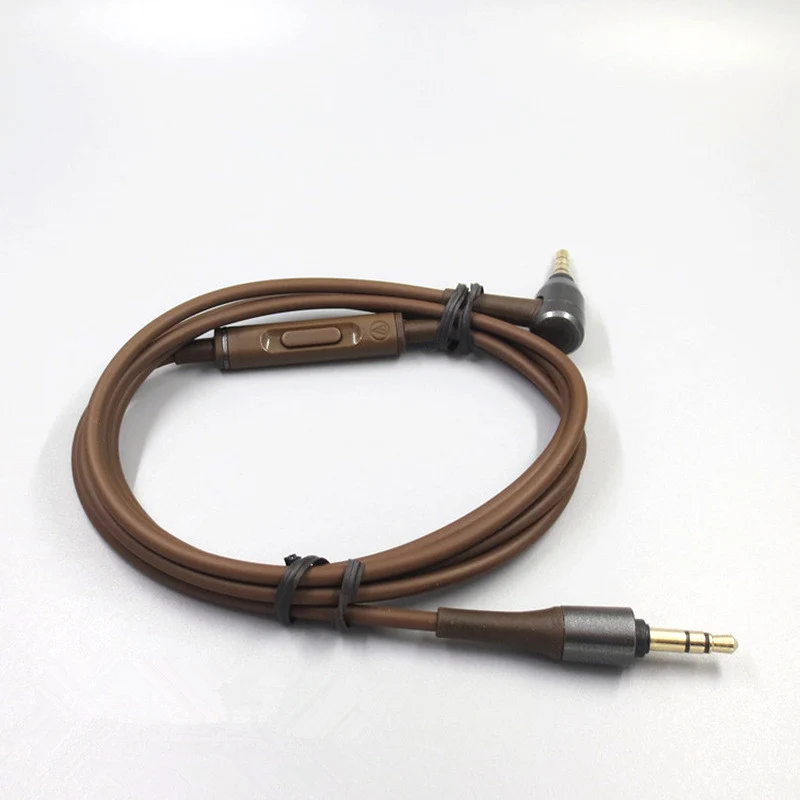 Кабель для наушников для Audio-Technica ATH-MSR7 3,5 мм штыревой к штыревой стерео аудио кабель АТХ MSR7 кабель дистанционного управления Шнур - Цвет: 1.2m with mic