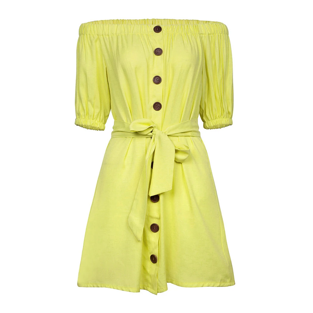 Женское богемное летнее платье сексуальное с открытыми плечами и коротким