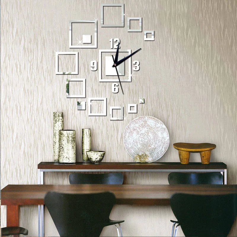 Newly 55X45cm Wall Clocks Fashion Watches 3D Stereo Acrylic DIY Living Room Bedroom Decoration Wall Clock 9