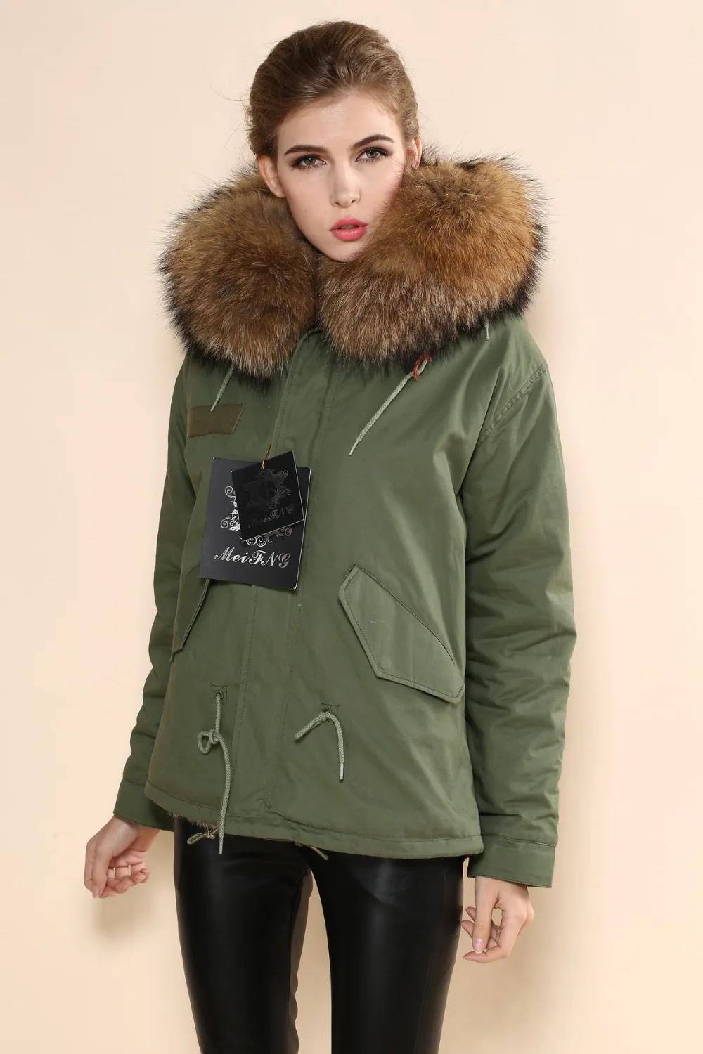 2017 новое поступление Mrs женское модное популярное зимнее теплое зеленое пальто с