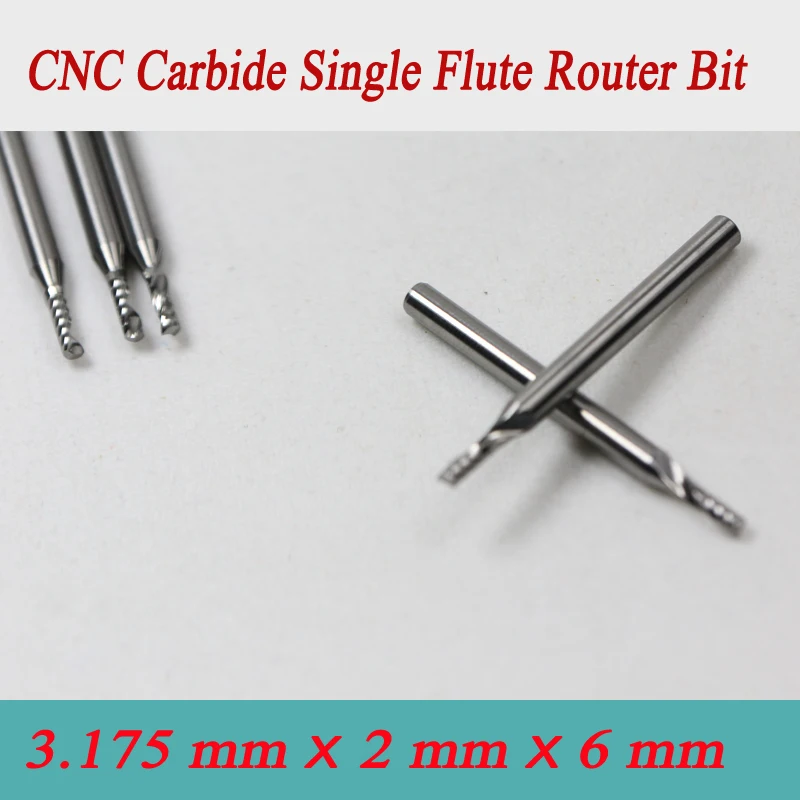 5pcs3.175*2 0*6 мм Одиночная флейта CNC фрезерный инструмент гравировальные резаки