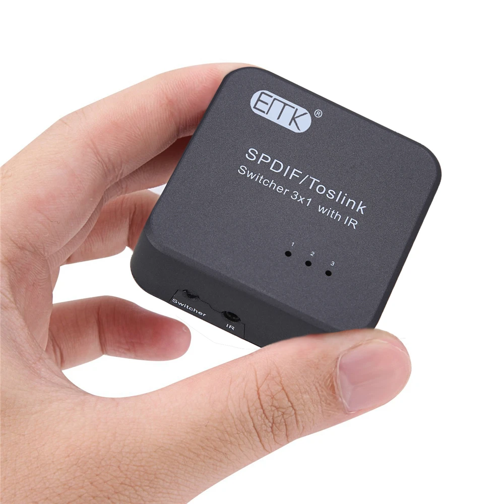 Оптический аудиопереключатель EMK SPDIF Toslink ИК-выключатель с 3 входами 1 выходом