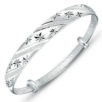 romantic gypsophila star adjustable bangle 925 silver color bracelet bangle for women fine jewelry