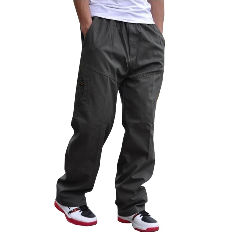 Весенние мужские большие размеры 8XL штаны стиль сафари карман 6XL обтягивающие для