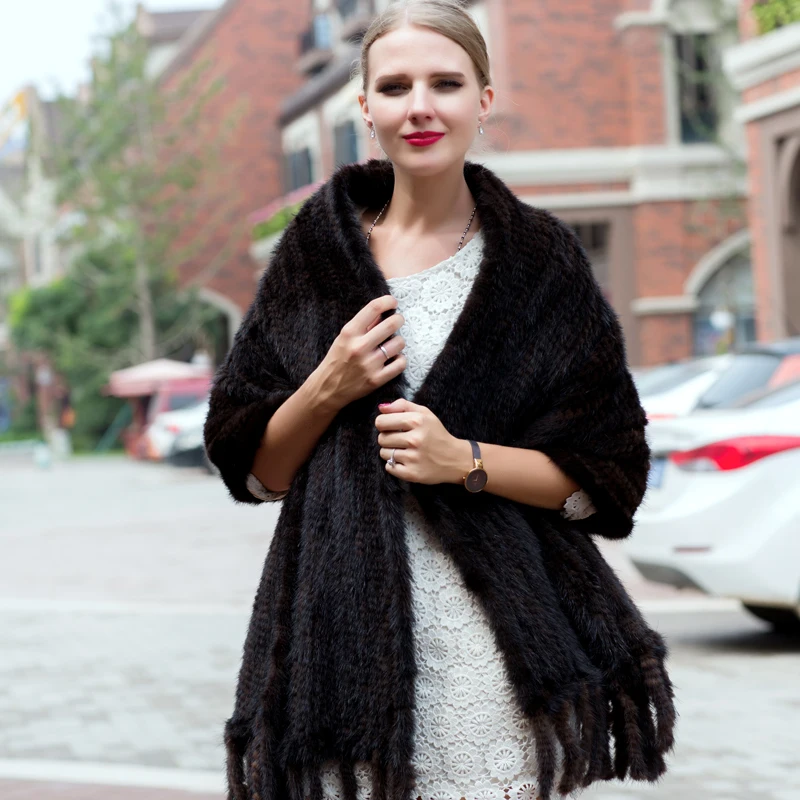 2016 осень и зима модные горячие продажи норковые вязаные шарфы с кисточками