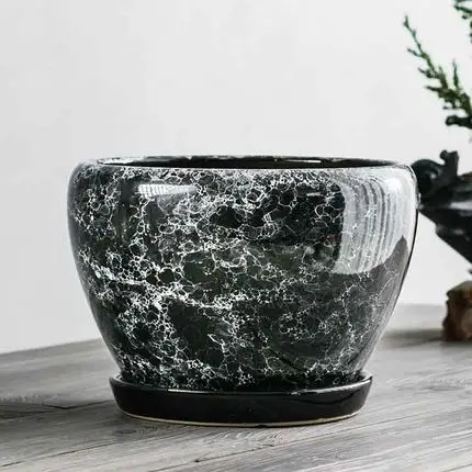 Китайский стиль керамические цветочные горшки креативный мясистый бонсай зеленый Растительный горшок домашний комнатный цветочный горшок