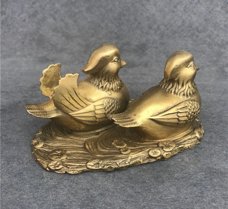 Sculpture bronze Collectibles Retro Crafts Decoration handcraft -mandarin duck | Дом и сад
