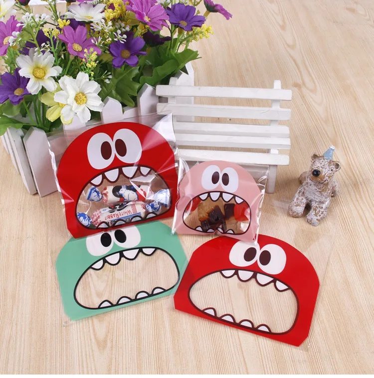 FENGRISE Monster Candy Bag Прозрачный матовый Подарочный мешок для печенья, свадьбы, дня рождения, вечеринки, подарочные пакеты, упаковочные материалы, пластиковые пакеты