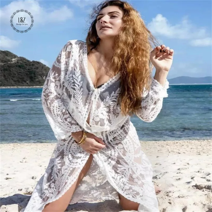 L &amp Z UPS/2019 г. Женская хлопковая кружевная накидка сексуальное пляжное платье
