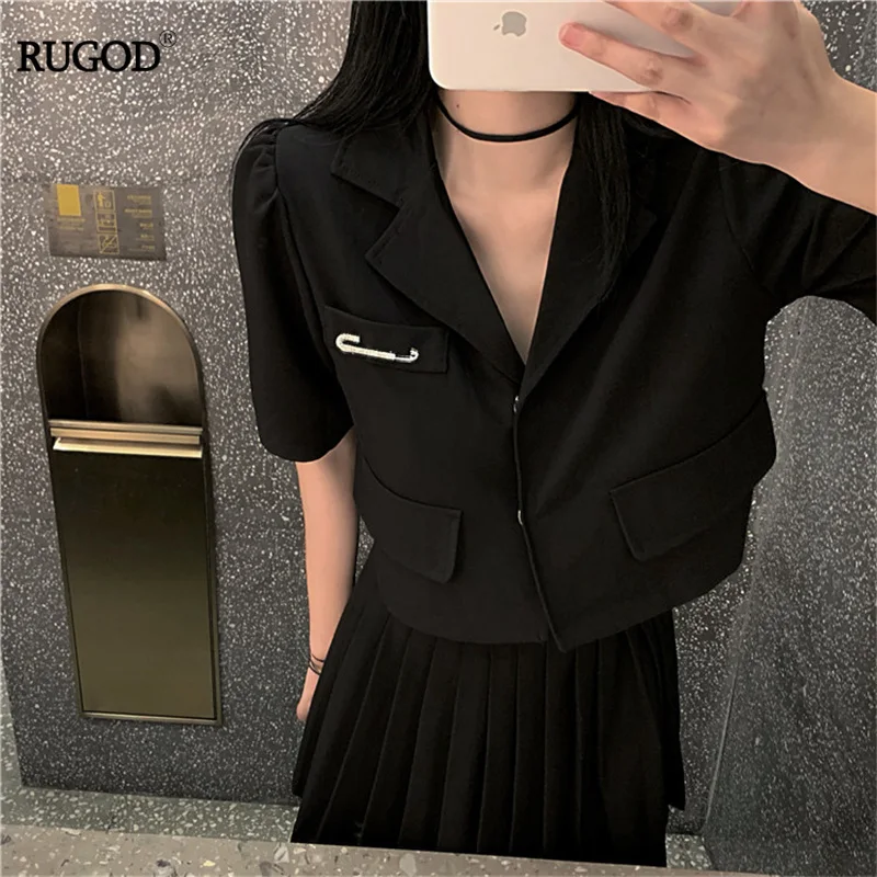 Женский костюм двойка RUGOD из двух предметов короткий Блейзер с высокой талией и