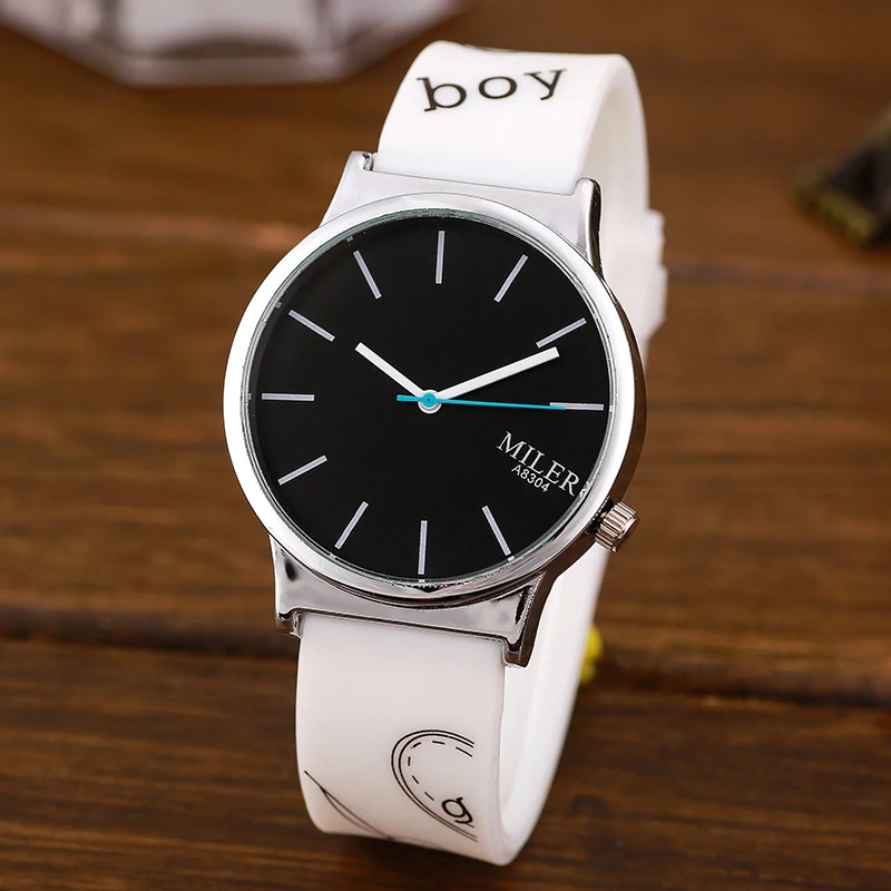 2017 моды miler кварцевые часы женщины одеваются силиконовые печати студенческий